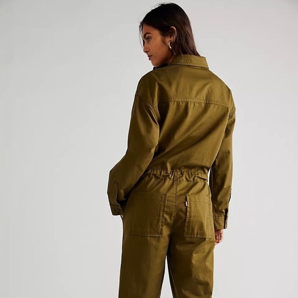 Levi’s Baggy Surplus Army Green Long‎ Sleeve Utility Jumpsuit Size Small - Picture 4 of 16